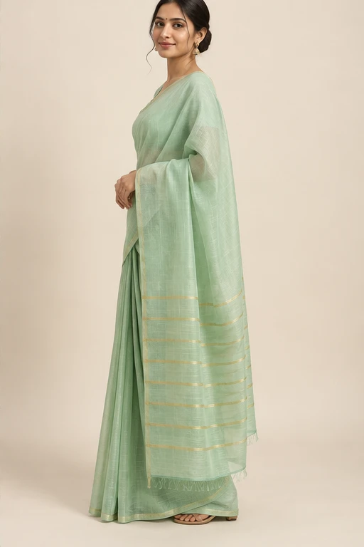 Amrapali mint Chanderi saree — design view