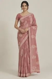 Anandi rose cotton saree