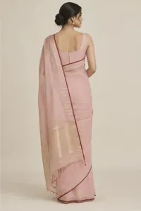 Gul blush Chanderi saree