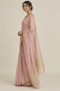 Gul blush Chanderi saree