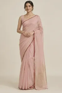 Gul blush Chanderi saree