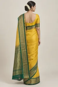 Haldi golden silk saree