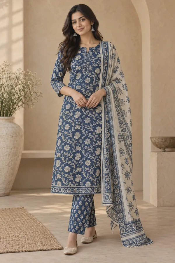 Neel printed cotton set — front