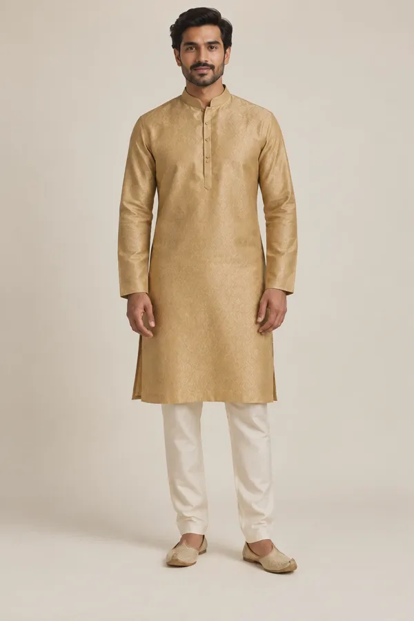 Ishaan gold kurta set — front
