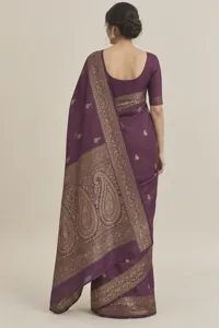 Jamuni plum silk saree
