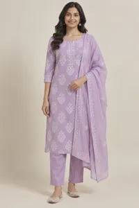 Juhi lilac cotton set