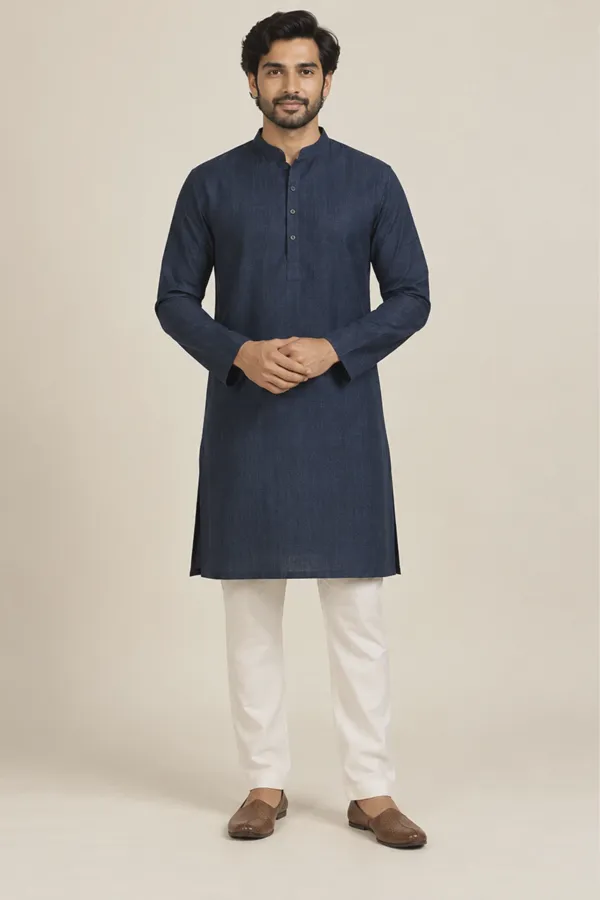 Kabir navy kurta set — front