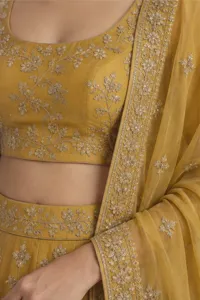 Kanak mustard festive lehenga