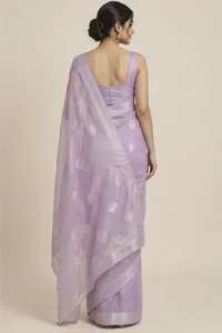 Lavanya lilac Chanderi saree