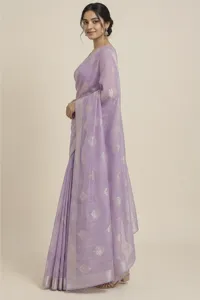 Lavanya lilac Chanderi saree