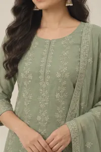Meher sage embroidered set
