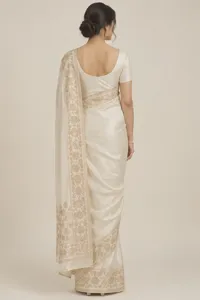 Moti pearl silk saree