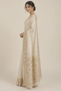 Moti pearl silk saree