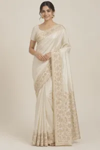 Moti pearl silk saree