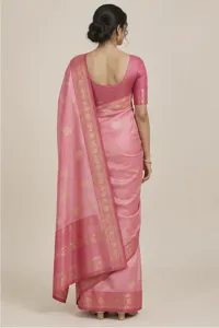 Padma lotus-pink silk saree