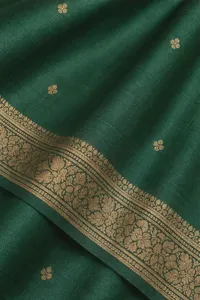 Panna emerald silk saree