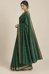 Panna emerald silk saree