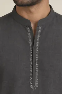 Rehan charcoal kurta set