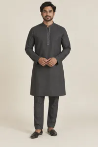 Rehan charcoal kurta set