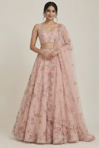 Roohi blush floral lehenga
