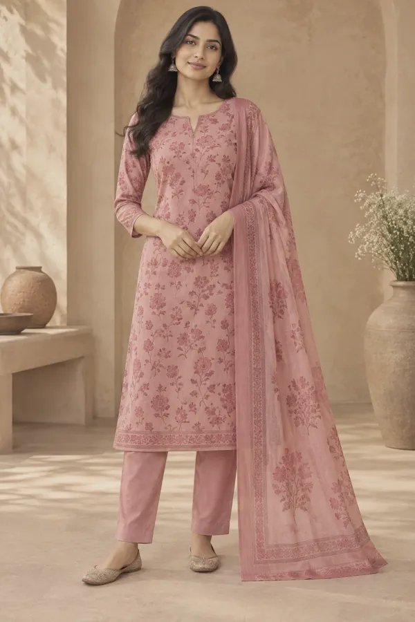 Gulabi floral cotton set — front