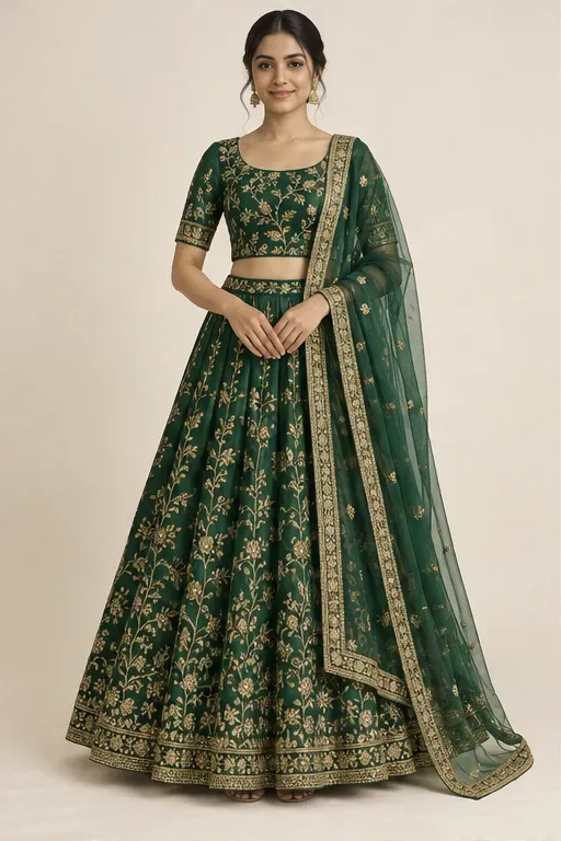 Sitara emerald lehenga — front