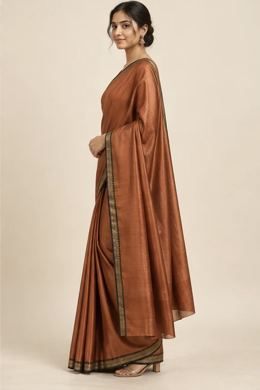Surya copper silk saree — design view
