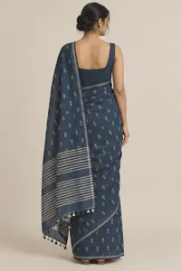 Tara indigo cotton saree
